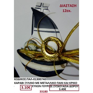 ΚΑΡΑΒΙ ΞΥΛΙΝΟ ΜΕ ΜΕΤΑΛΛΙΚΟ ΠΑΝΙ ΚΑΙ ΚΡΙΚΟ ΕΥΧΩΝ ΓΟΥΡΙ ΠΑΛ-01300740